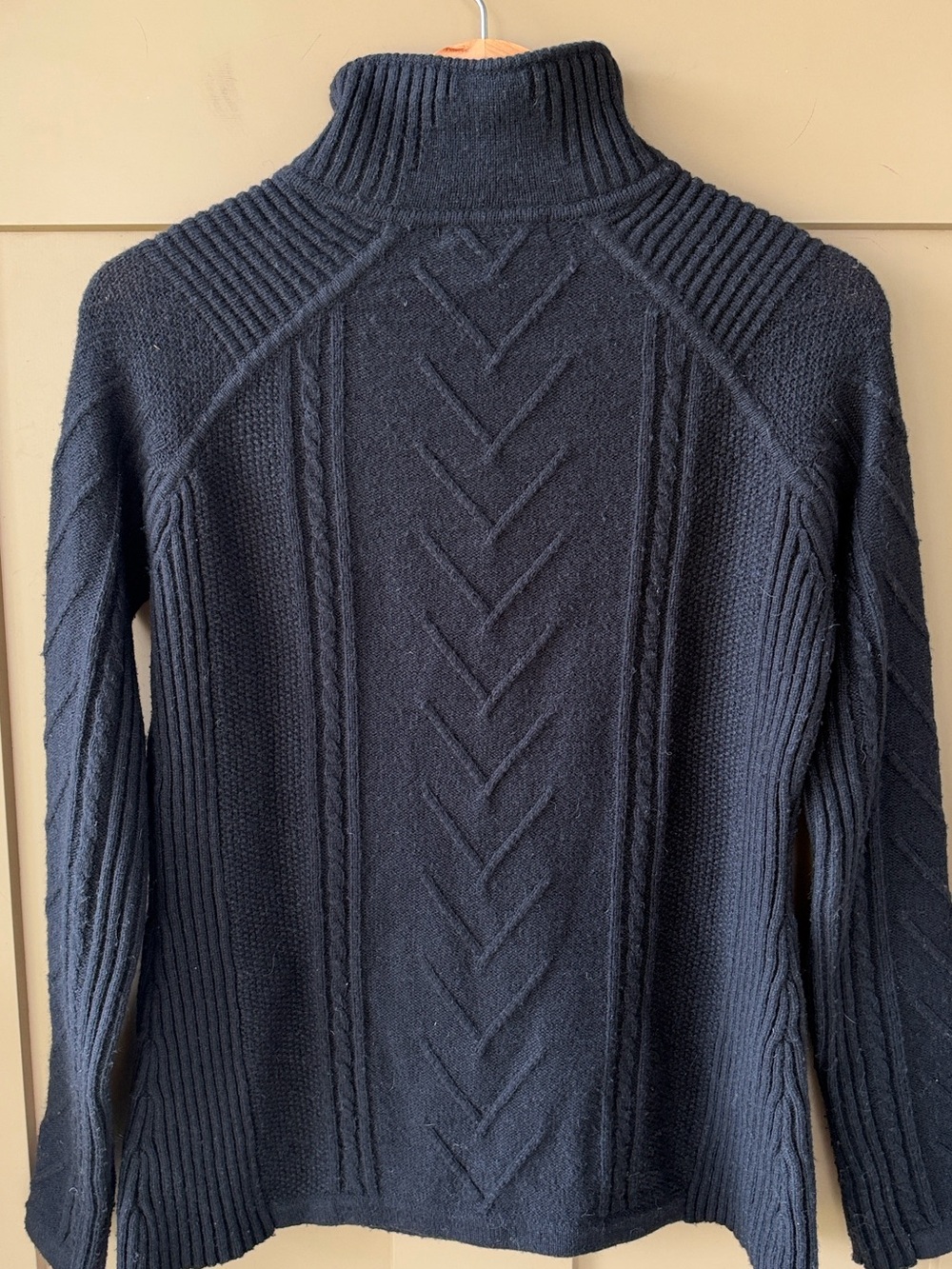 Smartwool Sz S Black Marquette Cable-Knit Half-Zip Turtleneck Sweater Merino Woo - Picture 7 of 8